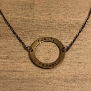 Bronze Tone Resist Repeat Necklace